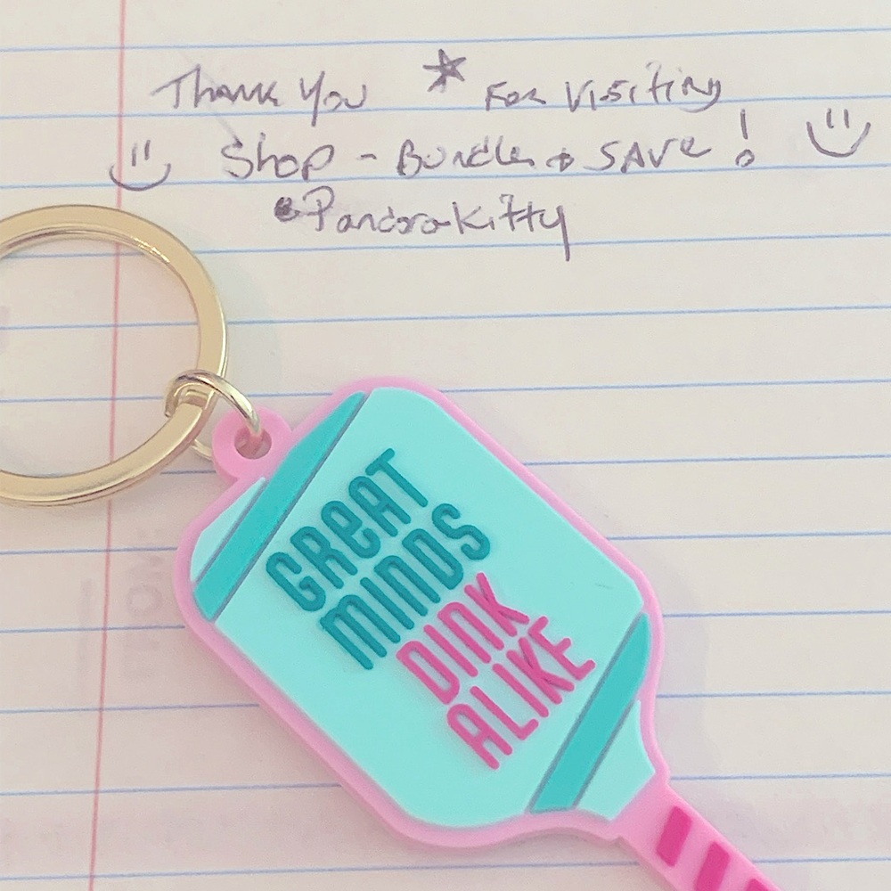 Trending Pickleball Keychain Pink Gold Key Ring Game Day Accessory Gift …
